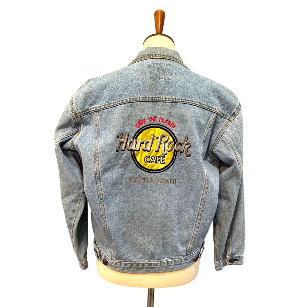 Vintage Hard Rock Cafe Myrtle Beach Save the Planet Denim Jacket, Size M/L